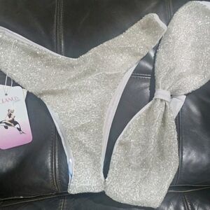 Geourgous Oceanus Swimwear  WHITE Crystal Bikini Size XL
